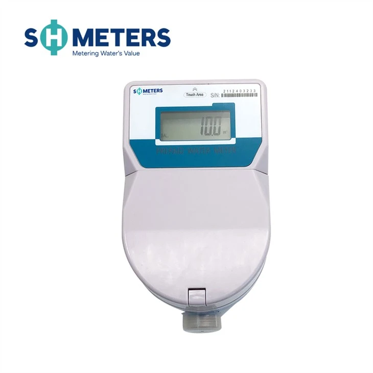 Brass Water Meter Body Dry Dial, Ball Valve IC Card Smart Digital 20 mm Prepaid Water Meters Card Reader