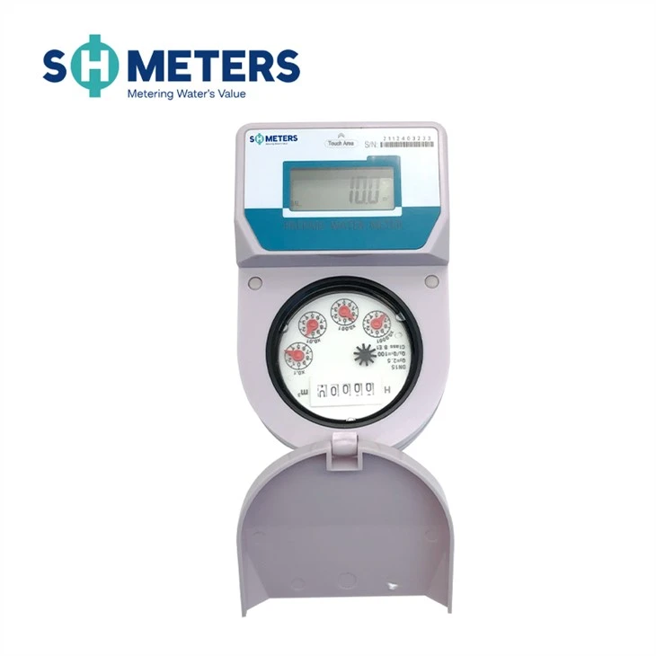 Brass Water Meter Body Dry Dial, Ball Valve IC Card Smart Digital 20 mm Prepaid Water Meters Card Reader